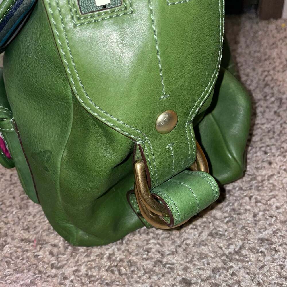 Coach Bleecker Street Limited Edition Peyton Satchel 12791 Green Legacy Leather - Picture 9 of 13